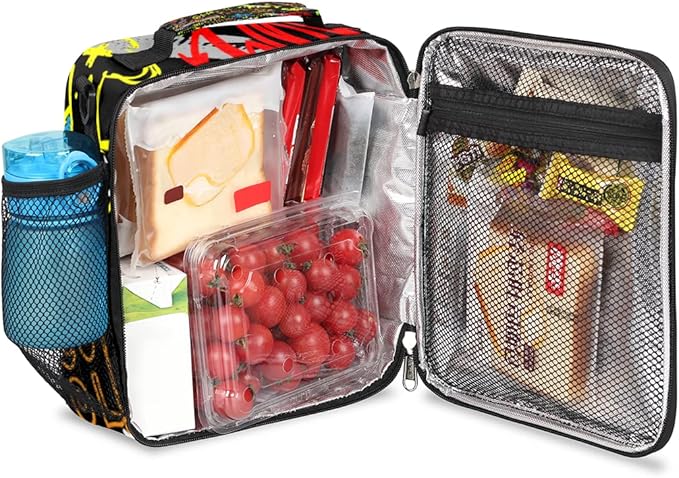 cfpolar Dinosaur Lunch Box for Boys Game Insulated Lunch Bags Reusable Mini Cooler Lunch Tote Mens Lunchbox Thermal Meal Tote Kit with Shoulder Strap for Work School Picnic