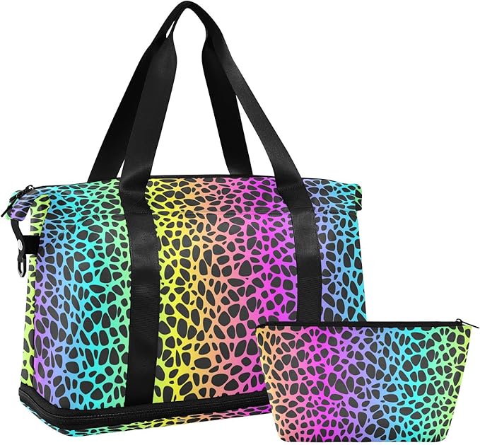 Women's Weekender Duffle Bag for Travel and Gym with Toiletry and Shoes Compartment