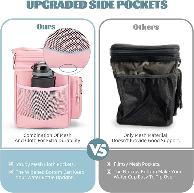 Insulated Lunch Box for Men/Women: Reusable Lunch Bag for Work Office Daytrip Picnic Beach - Leakproof Cooler Tote Bag Organizer for Adults - Pink