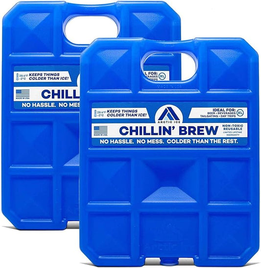 Arctic Ice Chillin' Brew Series Long Lasting Reusable Ice Pack - Freezes at 28° Fahrenheit - Designed to Keep Beverages Colder Than Ice