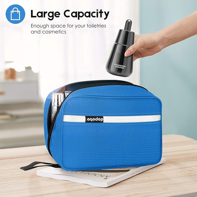 dopobo Travel Toiletry Bag for Women, Dopp Kit for Men, Waterproof Makeup Bag Shaving Bag with Hanging Hook, Portable Toiletry Organizer for Traveling and Camping