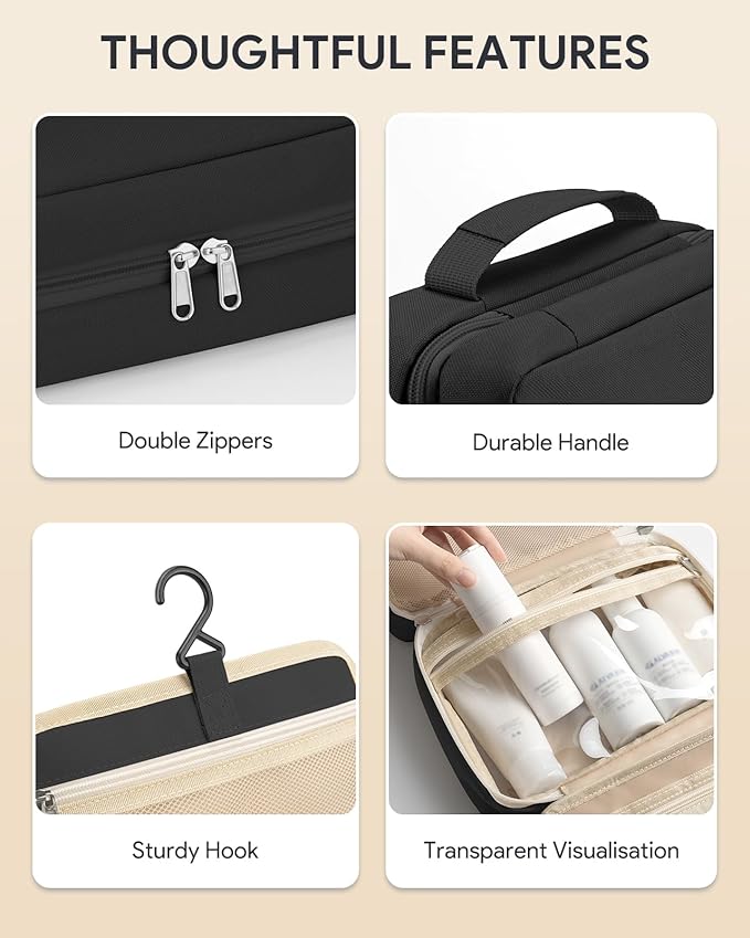 Toiletry bag for women with travel size containers set, hanging toiletry bag for full Size toiletries, Skincare, Shampoo, Makeup Cosmetic Bag Travel Organizer, Water-resistant toiletry bag