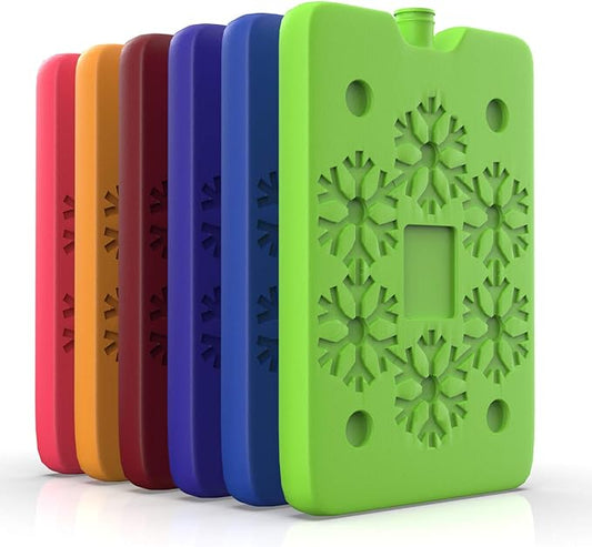 TrekProof Multicolor Lunch Bag Ice Packs, 6-Piece Set, Reusable and Eco-Friendly, Portable and Compact, Ideal for Travel, Camping, Picnics, and School