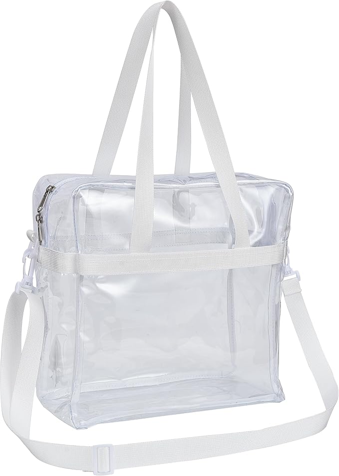 USPECLARE Clear Tote Stadium Approved, Security Travel & Gym Clear Bag for Work Sports Games Concerts