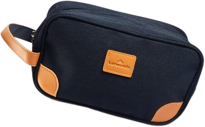 Lermende Toiletry Bag, Clear Shaving Dopp Kit for Men Travel Toiletry Bag with Hand Strap Unisex Bathroom Toiletries Organiser