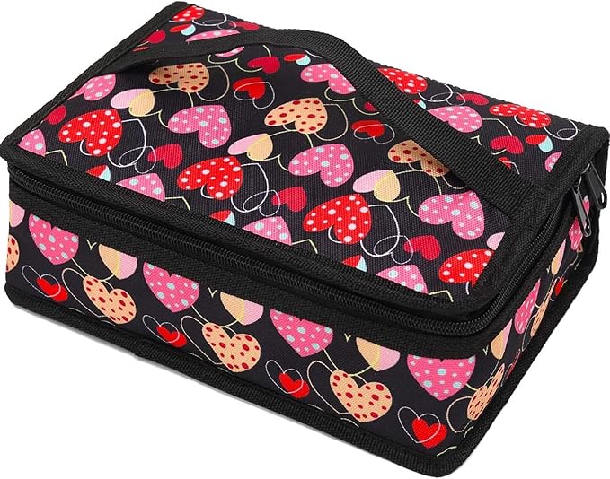 FlowFly Small Lunch box Insulated Soft Bag Mini Cooler Back to School Thermal Meal Tote Kit for Kids, Girls, Boys,Women,Men, Heart