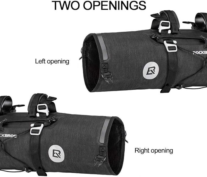 ROCKBROS Bikepacking Bike Handlebar Bag 7L-14L Waterproof Large Dry Pack Bicycle Front Bag Roll for MTB Mountain Road Drop-bar Bikes Bar