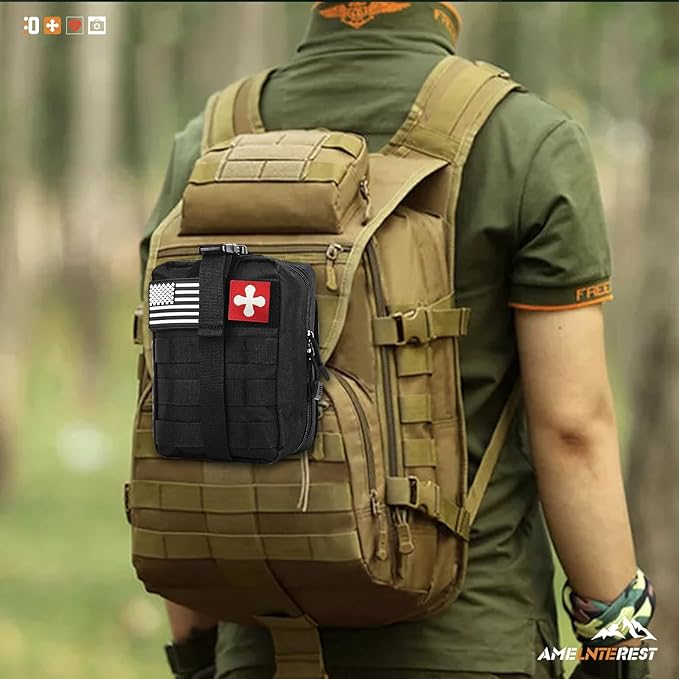 Survival Kits, 174Pcs Survival Gear First Aid Kit IFAK with Molle System Essential Camping Gear Emergency Medical Supplies for Car Fishing Hunting Outdoor Adventure