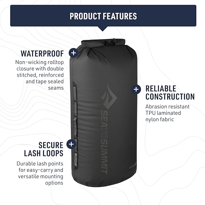 Sea to Summit Big River Dry Bag, Heavy-Duty Dry Storage, 5 Liter, Surf Blue