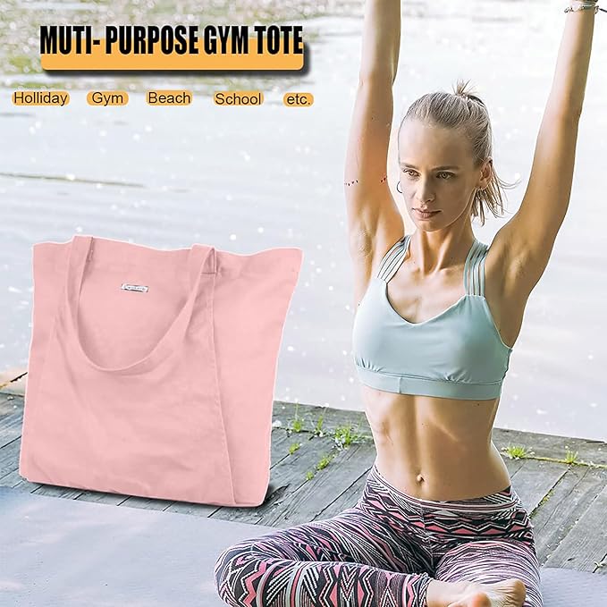Yoga Bags for Women with Yoga Mats Bags Carrier Carryall Canvas Tote for Pilates Shoulder for Travel Office Beach Workout