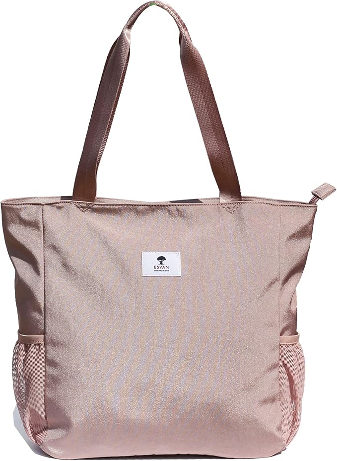 ESVAN Original Floral Water Resistant Large Tote Bag Shoulder Bag for Gym Beach Travel Daily Bags Upgraded