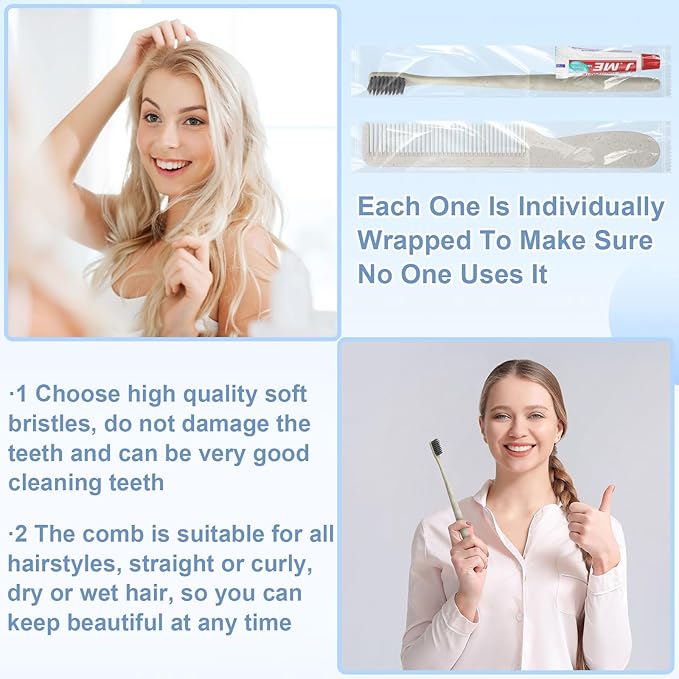 Toiletry Kits Homeless Personal Hygiene Kits for Homeless Care Package Supplies In Bulk, Disposable Travel Size Essential Women Men Toiletries Set for Hotel, Charity,Camping,Travel (60 Pack)