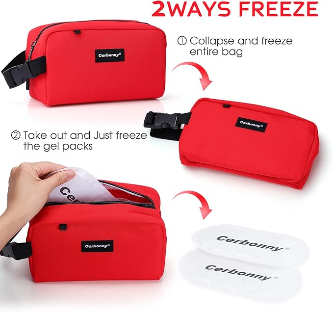 Small Cooler Bag Freezable Lunch Bag for Work School Travel,Small Lunch Bag,Small Insulated Bag For Kids/Adults,Freezer Lunch Bags,Freezable Snack Bag,Mini Lunch Bag Fit For Yogurt,Suit for 3+.