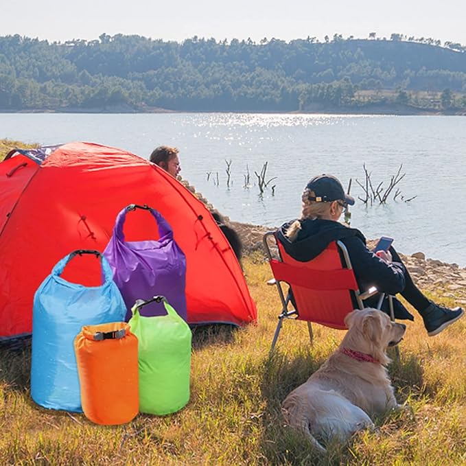R2Depot Waterproof Dry Bag, 5L/10L/20L/40L/70L Dry Storage Bag for Kayaking, Gym, Hiking, Swimming (Orange, 70L)