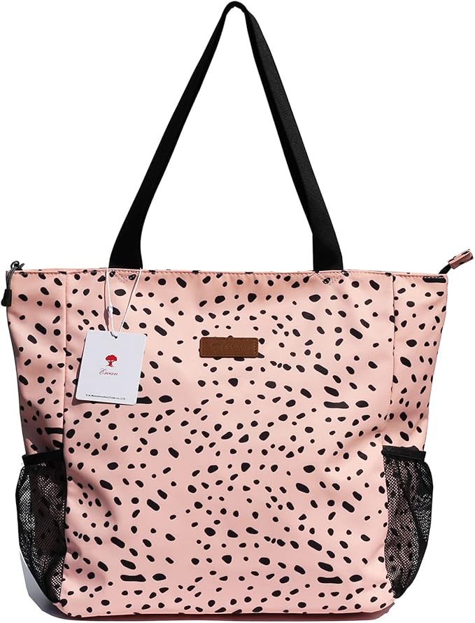 ESVAN Original Floral Water Resistant Large Tote Bag Shoulder Bag for Gym Beach Travel Daily Bags Upgraded