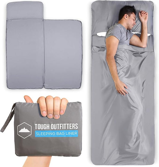 Sleeping Bag Liner - Adult Sleep Sack & Travel Sheets for Hotel - Travel Sleep Sack, Camping Sleeping Bag Liners for Cold Weather