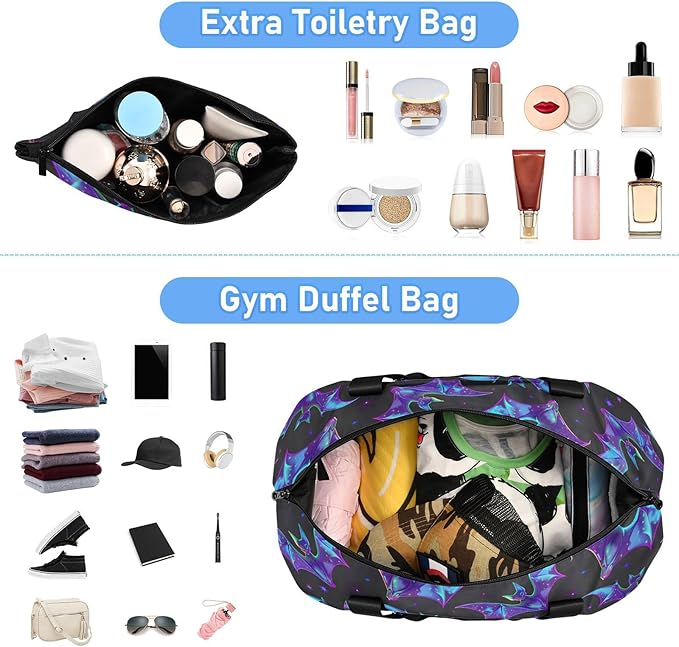Women's Weekender Duffle Bag for Travel and Gym with Toiletry and Shoes Compartment