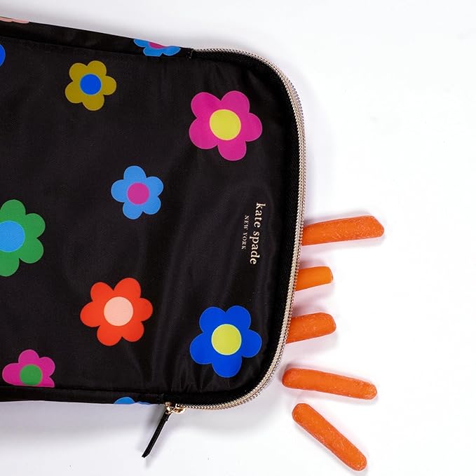 kate spade new york Insulated Snack Bag Keeper with Zipper, Reusable Thermal Sandwich Bag Holders for Lunch Bag, Gingham Garden