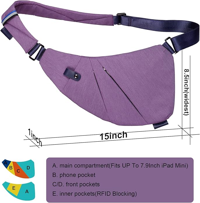 Sling Crossbody Bags Trendy Travel Anti Theft Safe Purse Bags for Women Men Waterproof