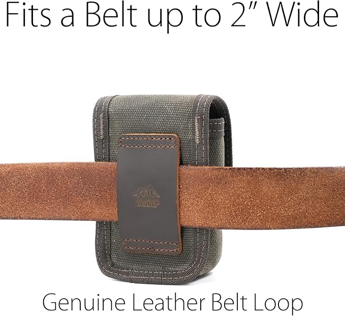 diodrio EDC Belt Pouch for Men Women, Small Compact EDC Holster Pouch with Belt Loop for Hiking, Fishing, Camping, Snap Closure, Classic Waxed Canvas