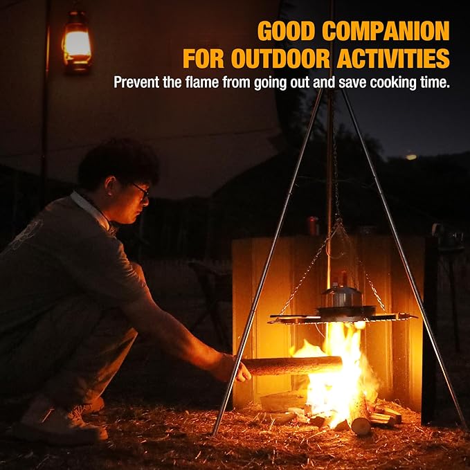 Lineslife 23.6" Extra Tall Camping Stove Windscreen, Heavy Duty 8 Plates Folding Portable Camp Stove Windshield for Camping Hiking Picnic, Compatible with Butane Burners & Grills
