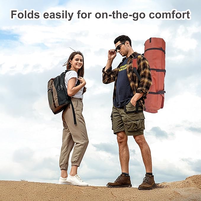 Double Camping Chair with Headrest and Footrest, 2 Person Folding Camping Loveseat Recliner, Portable Outdoor Loveseat Camping Chair with Cup Holder Armrest