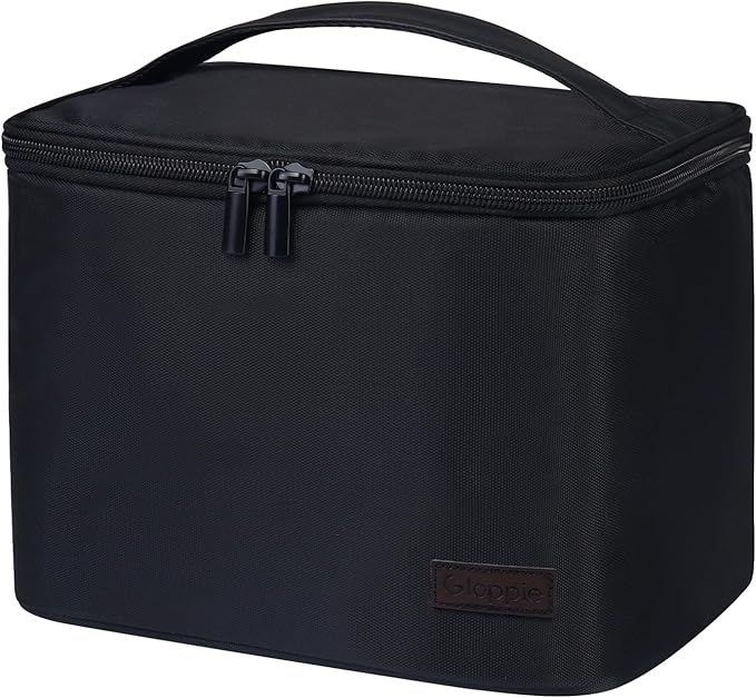 Gloppie Insulated Lunch Bag Lunch Box for Men Women Lunchbox Cooler Bag for Work Picnic, Idea for Gift, Black