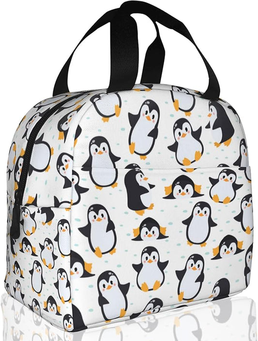 Cute Penguins Lunch Box,Insulated Lunch Bag for Girls Boys,Reusable Lunch Box for Kids Adults School Student Work Picnic Travel