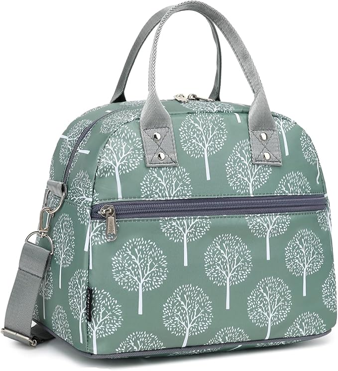 FlowFly Insulated Lunch Bag With Shoulder Strap for Women, Men, and Kids, Large and Reusable, Handle, Freezable Work and School Travel Tote and Meal Prep Organizer,Dandelion