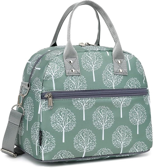 FlowFly Insulated Lunch Bag With Shoulder Strap for Women, Men, and Kids, Large and Reusable, Handle, Freezable Work and School Travel Tote and Meal Prep Organizer,Dandelion