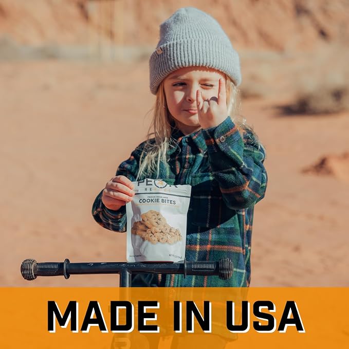 Peak Refuel Cookie Bites 4-Pack | Freeze Dried Backpacking and Camping Food | Tasty Trail Treat | High Protein Snack Packs