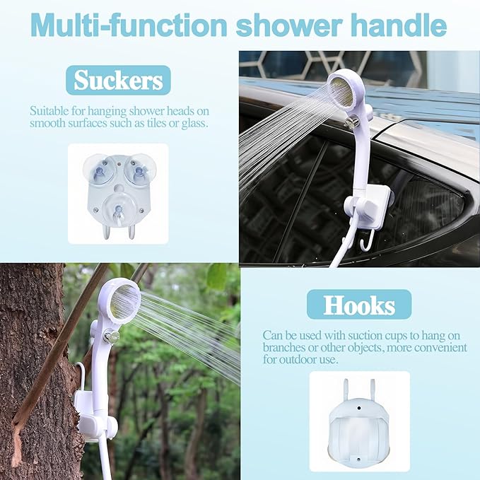 Upgrade Portable Camping Shower, Portable Shower for Camping, Outdoor Camp Shower Pump with 5200mAh Battery, 90 Mins Shower Time, Electric Shower Pump for Outdoor Bathing Pet Cleaning Garden Watering