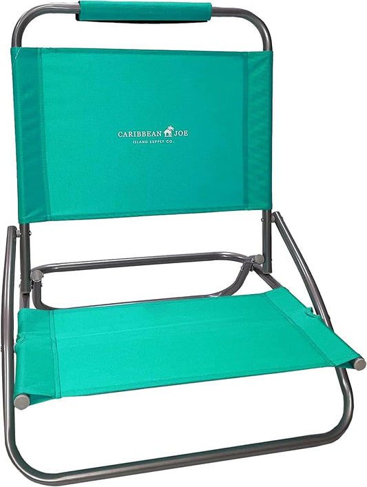 Caribbean Joe Folding Beach Chair, 1 Position Lightweight and Portable Foldable Outdoor Camping Chair, Teal