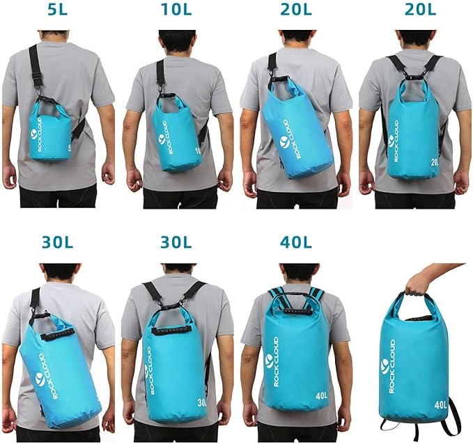 ROCK CLOUD Dry Bag Waterproof 10L Dry Sack for Kayaking Rafting Boating Beach Surfing Swimming Canoe Camping Hiking Fishing Ski, Yellow
