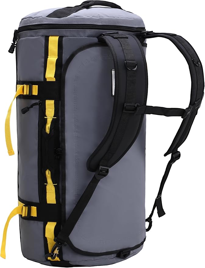 MIER Large Duffel Backpack Sports Gym Bag with Shoe Compartment, Heavy Duty and Water Resistant, Gray, 90L