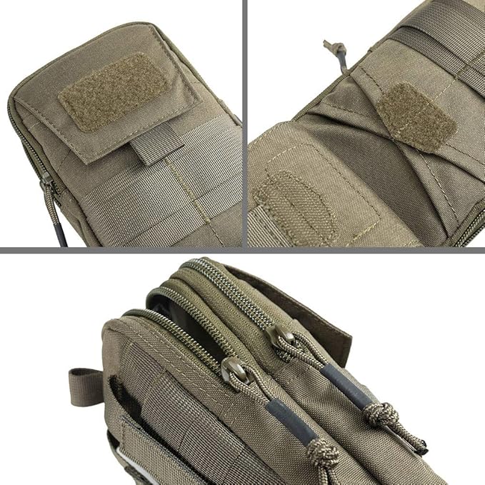 EXCELLENT ELITE SPANKER Tactical Molle EDC Pouch Nylon Belt Waist Bag Camping Hiking Organizer with Cellphone Holster for iPhone 12Pro 12 11ProMax XsMax XR XS X 8Plus 8 7 6 Samsung Galaxy Note 9 S9