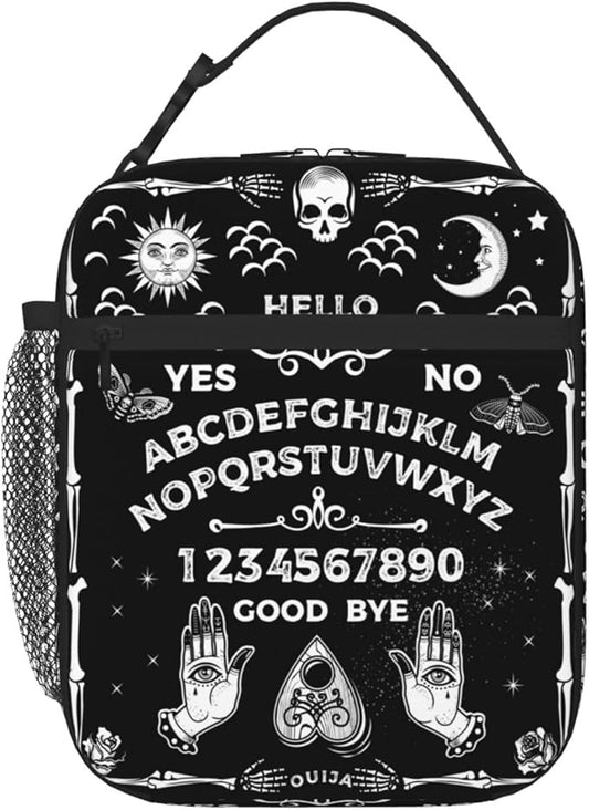 Ouija Board Skull Astrology Insulated Lunch Bag Reusable Cooler Lunch Box Portable Leakproof Thermal Container Tote Bags for Girls Boys School Travel