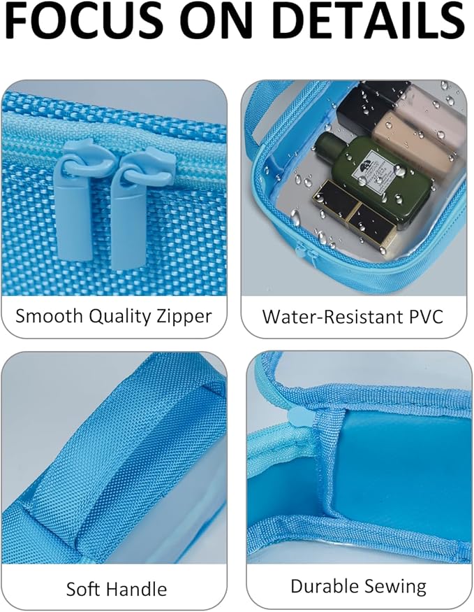 Moyad TSA Approved Clear Toiletry Bag, 1 Pack Quart Size 3-1-1 Liquids Pouch for Travel, Transparent Makeup & Cosmetic Organizer for Women Men, Blue