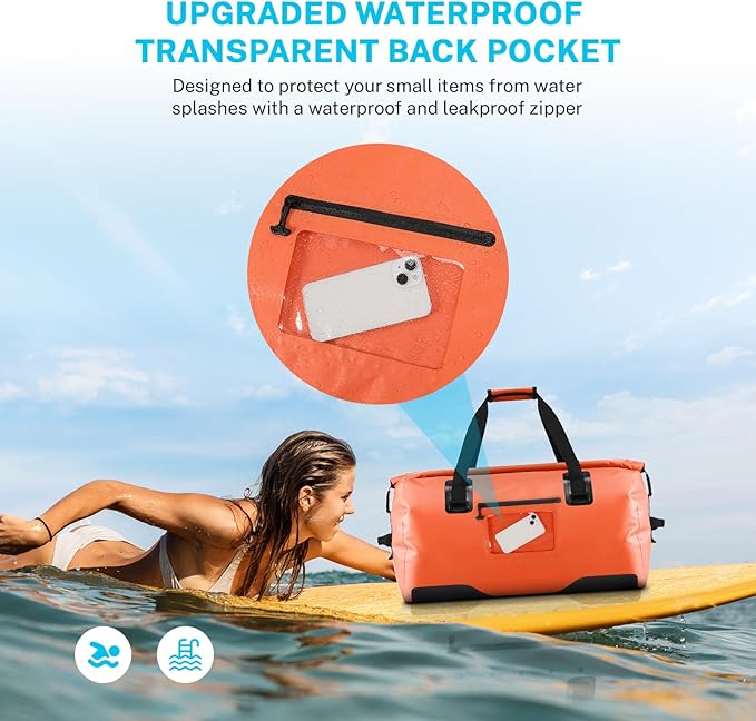 Gonex 40L 60L 80L Extra Large Waterproof Duffle Travel Dry Duffel Bag Heavy Duty Bag with Durable Straps & Handles for Kayaking Paddleboarding Boating Rafting Fishing