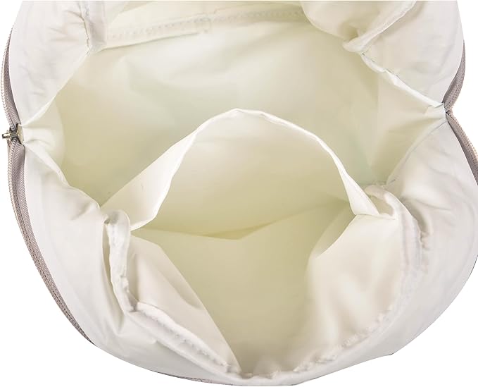 Machine Washable Women Quilted Fabric Insulated Reusable Cooler Lunch Bag Tote Adult Thermal Lunch Box Storage Bag for Ｗork (Beige)