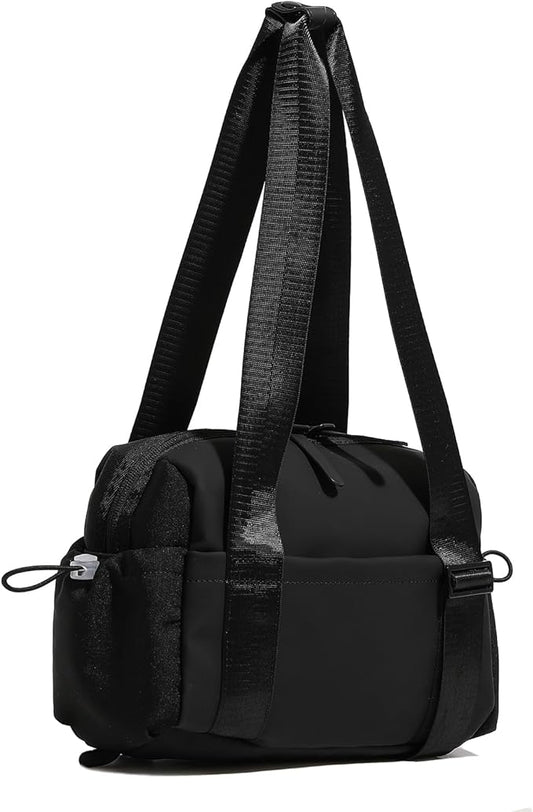 Mini Gym Bag for Women & Girls with Wet Compartment Small Gym Tote Bag Waterproof Travel Duffle Bag Cute Workout Sports Bag, Black