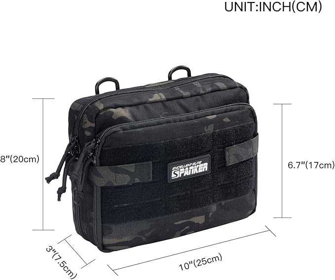 EXCELLENT ELITE SPANKER Tactical Molle Admin Pouch Utility Organizer EDC Medical Bag Utility EDC Tool Pouch with Shoulder Strap Attachment Pouches Waist Bag