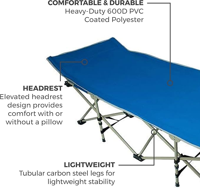 OSAGE RIVER Camping Cot for Adults - Folding Camping Cot - Portable Cots for Sleeping - Rated for 300 lbs