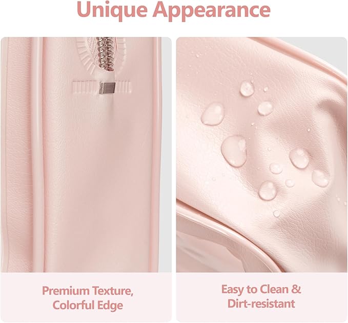 PACKISM TSA Approved Toiletry Bag - Rose Pink Flower Print Clear Shell Bag and Upgrade Color-Edged Quart Size Bag, Perfect for On the Go or Travel, Lightweight and Robust, 2 Pack