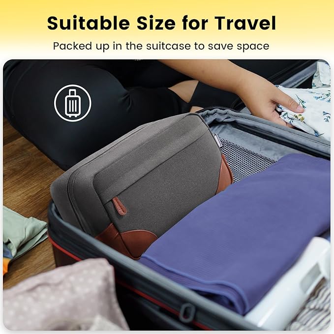 Vorspack Large Toiletry Bag Hanging Dopp Kit for Men Water Resistant Canvas Shaving Bag with Large Capacity for Home Travel - Light Grey