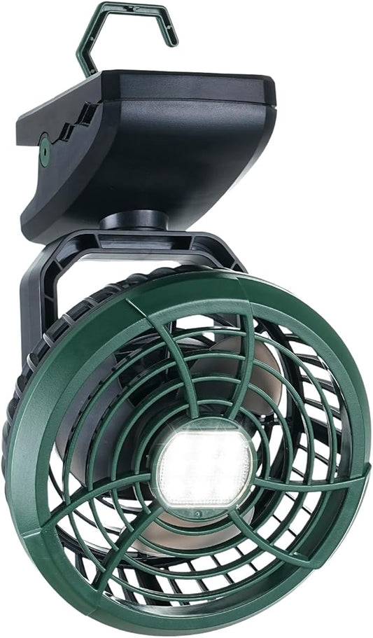 Durapower Clip-on Camping Fan with LED Lantern, Magnetic Base & Hanging Hook – Ideal for Travel, Tent, RV, Picnic, Treadmill, Stroller, Golf Cart & Home