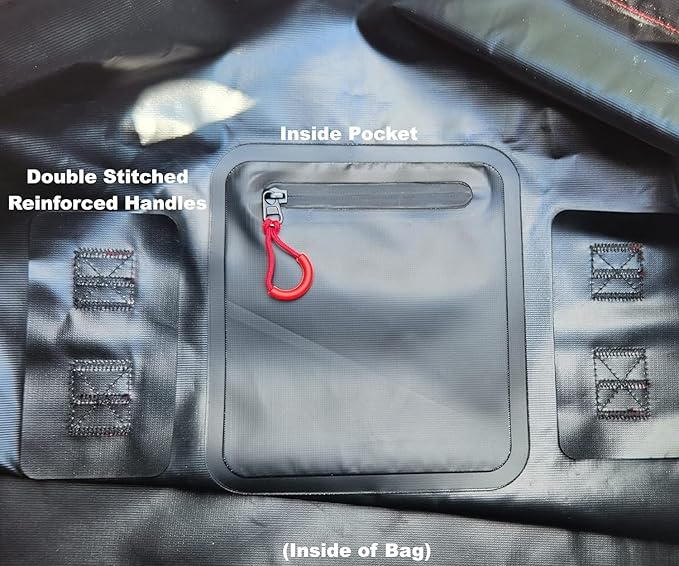 Motorcycle Waterproof Duffel Bag With Tie Down Straps, Marine Grade (80 Liter/21.1 Gallon, Rocky Series, Black)