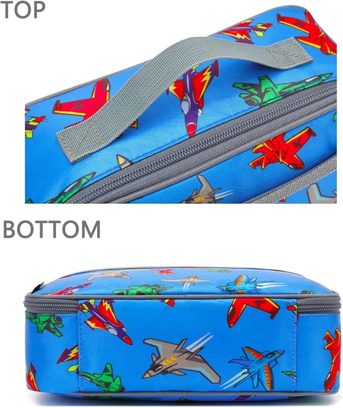 FlowFly Kids Lunch box Insulated Soft Bag Mini Cooler Back to School Thermal Meal Tote Kit for Girls, Boys, Fighter