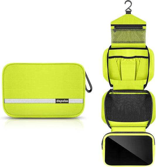 dopobo Travel Toiletry Bag for Women, Dopp Kit for Men, Waterproof Makeup Bag Shaving Bag with Hanging Hook, Portable Toiletry Organizer for Traveling and Camping