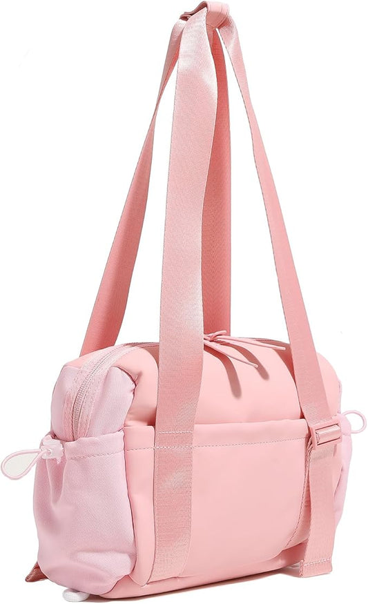 Mini Gym Bag for Women & Girls with Wet Compartment Small Gym Tote Bag Waterproof Travel Duffle Bag Cute Workout Sports Bag, Pink